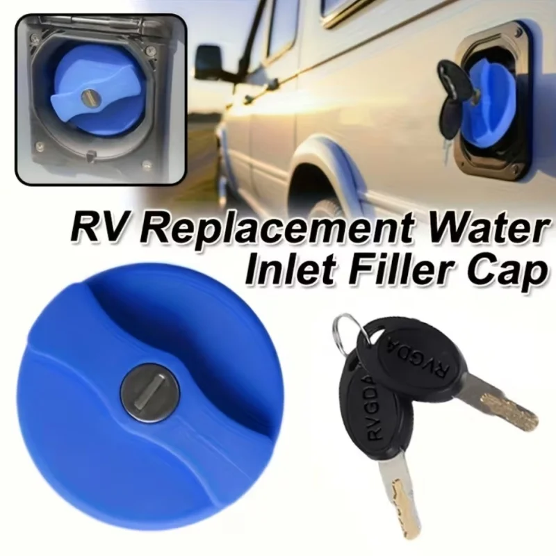 For Locking Zadi Lock Replacement Water Inlet Filler Cap With 2 Keys Kits Motorhome Caravan Bailey Swift RV Campervan Accessory