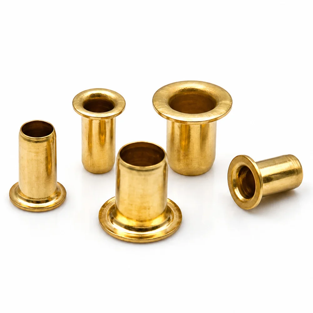 Brass Eyelet Grommets Hollow Tubular Rivets Through Hole Eyelet Rings Metal Fasteners M0.9-M6