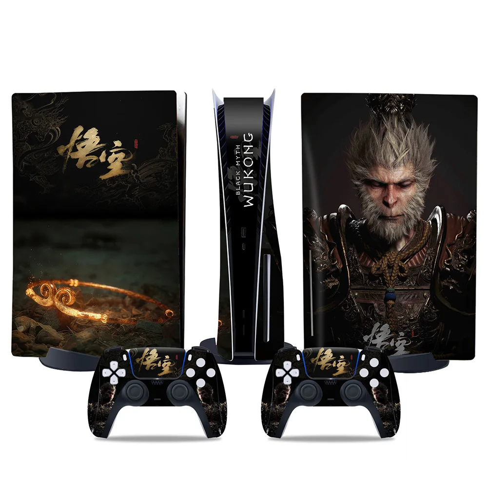 Black Myth Wukong Full Body Vinyl Skin Sticker Anti-Scratch Cool Decal Cover for PS5 Disc Digital Console & Controller