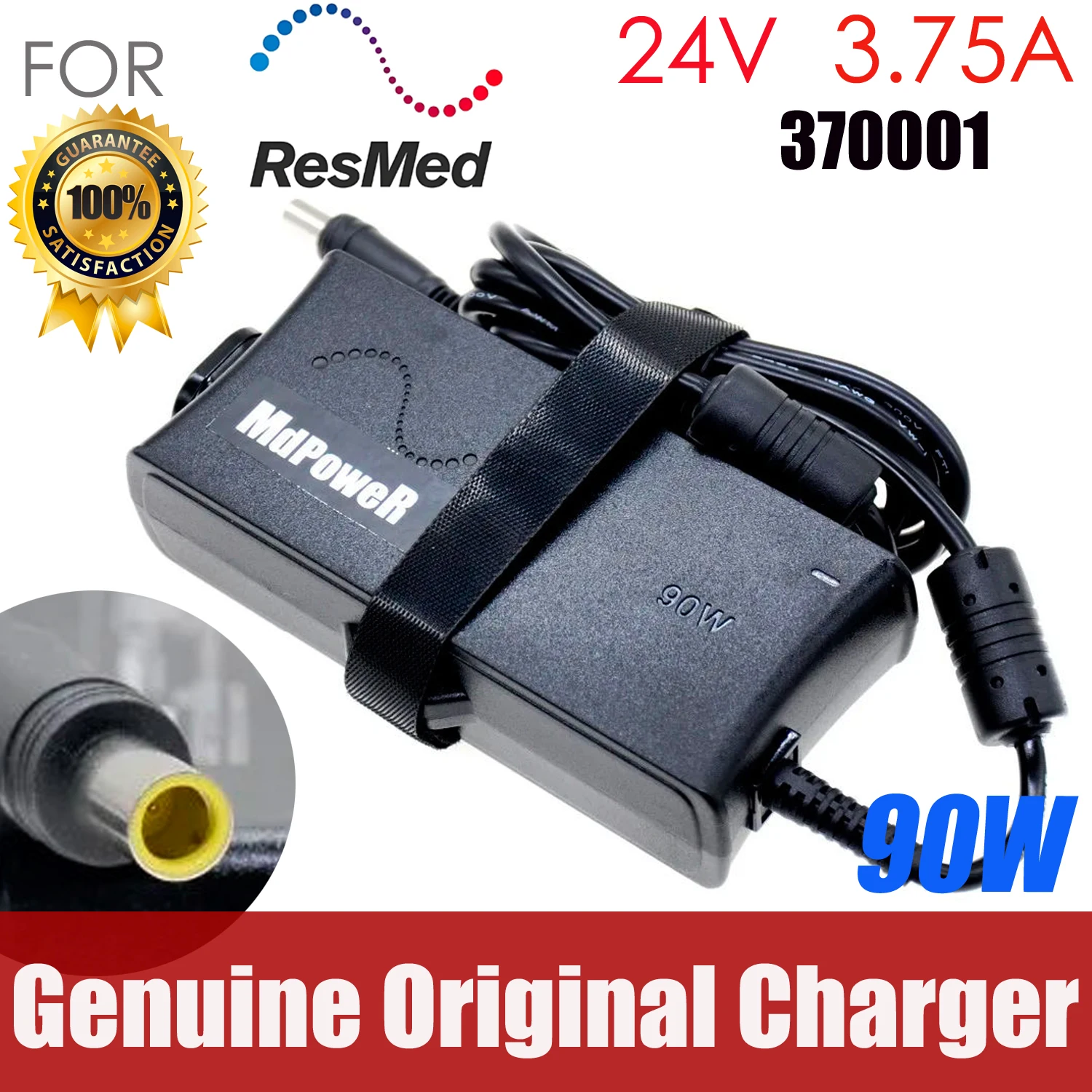 

24V 3.75A Genuine 90W AC Adapter Power Charger For ResMed AIR CURVE S10 AIR SENSE S10 1 IP22 370001 370006 370002 37015 DA90A24