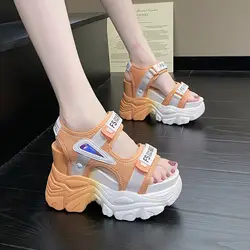 New Summer Ladies Sandals Platform Platform Shoes Casual Heightening Slope With Women's High Heels 10cm Women's Sports Sandals