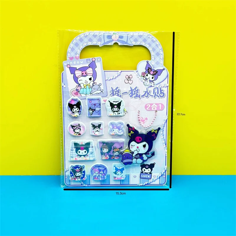 Imagem -06 - Sanrio Melody Kuromi Kitty Pochacco Adesivo Bonito Shake Água Adesivos 3d Presente Papelaria Decorativa Abastecimento Escolar 24 Pcs por Lote