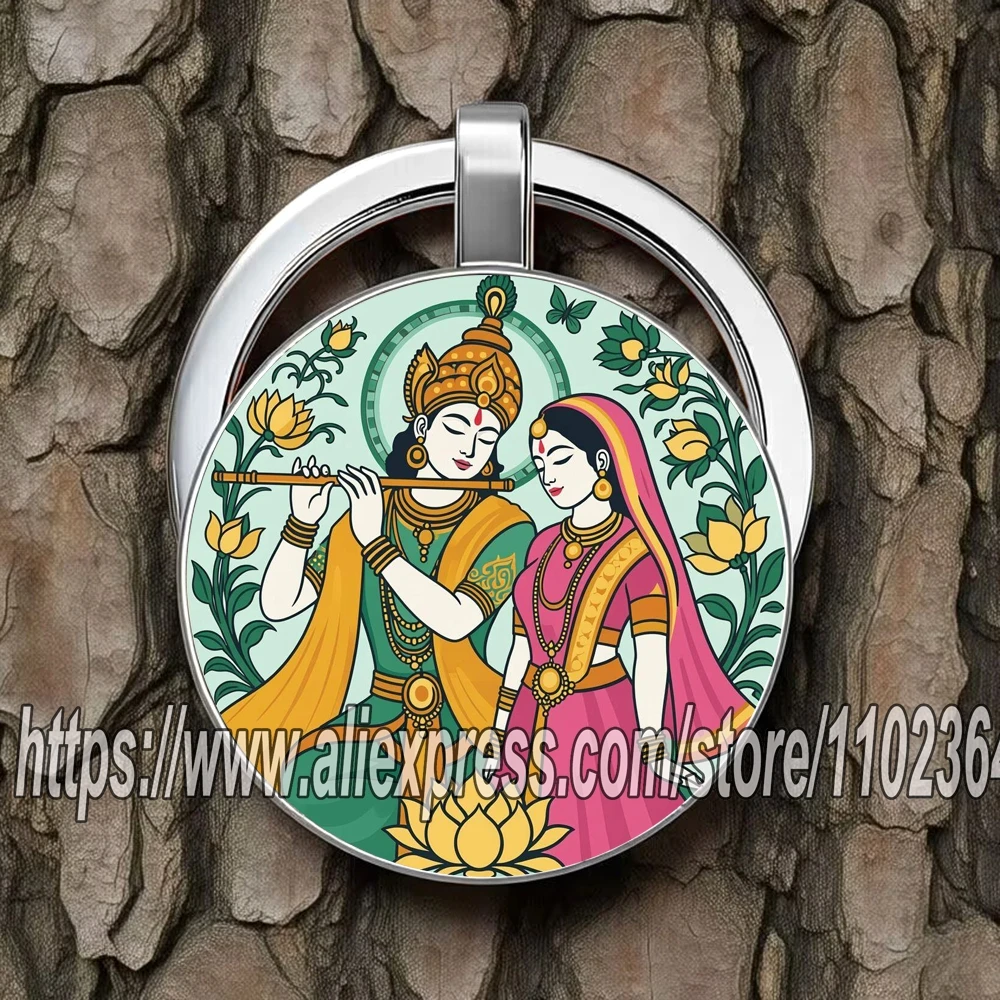 Themed Romantic Story of Krishna and Rada Keychain - A Unique Gift for Brides or Girlfriends, Suitable Keychains Gift