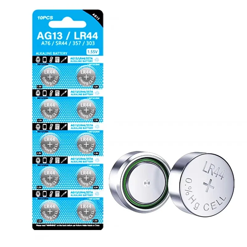 AG13 LR44 A76 357 357A LR1154 Stable Output 1.55V Alkaline Battery For Watch Calculator Car Key Remote Clock Button Coin Cell