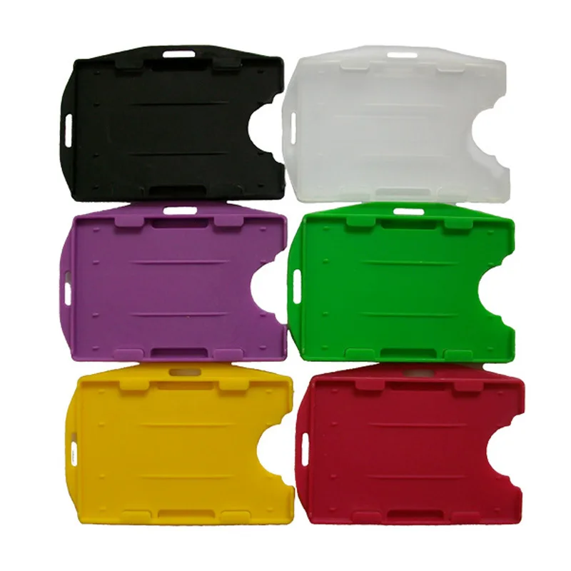Plastics Employee ID CardHolder Double Sided PP Badge Card Cover Case Standard-sized Two Slot Women Men Work Card Holders