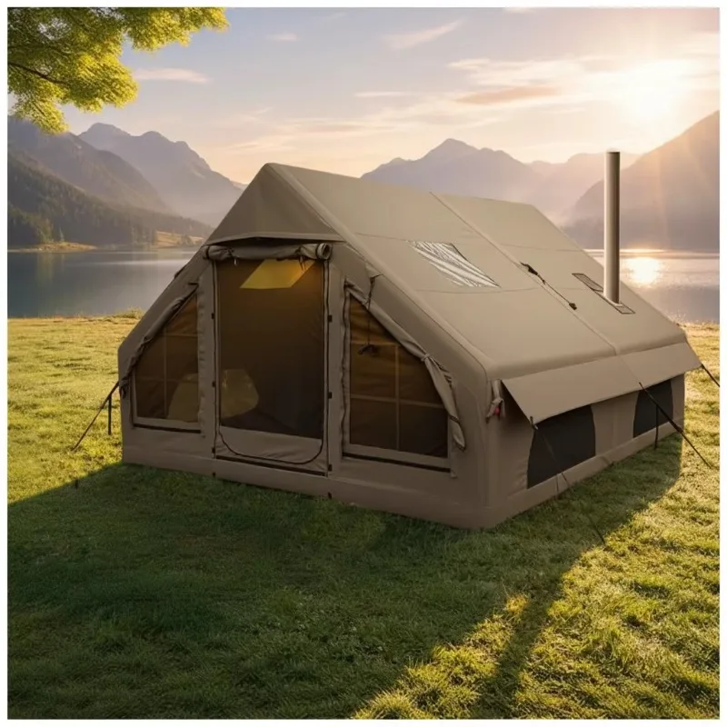 12 square meters multi-person thickened 600D Oxford cloth waterproof portable rainproof outdoor camping inflatable family