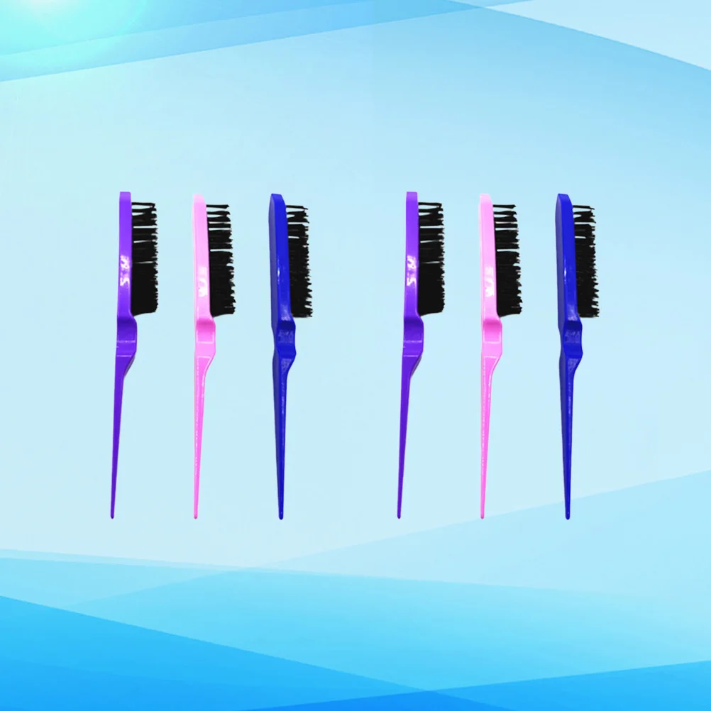 6 Pcs Smoothing Hair Brush Combs Three Rows Scalp Massage Major Anti-Static Bristle