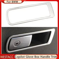 Stainless Steel Car Copilot Glove Storage Box Handle Cover Trim for Bmw X3 G01 X4 G02 2018 - 2022 Decoration Sticker Accessories
