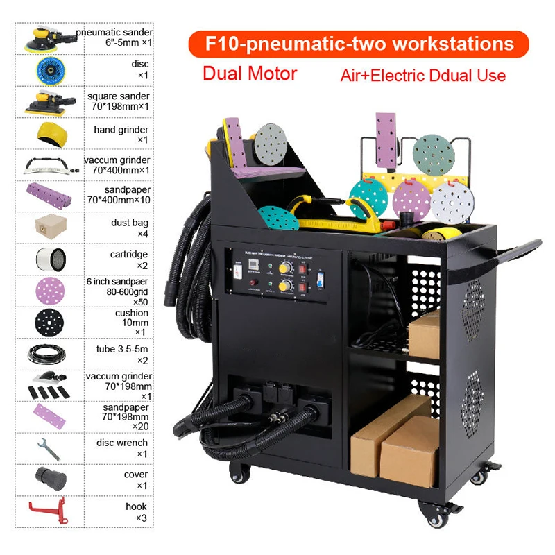 Industrial Grade Variable Speed Pneumatic Sanding Machine for Car Body Eccentric Random Orbit Sander 220V/110V/380V