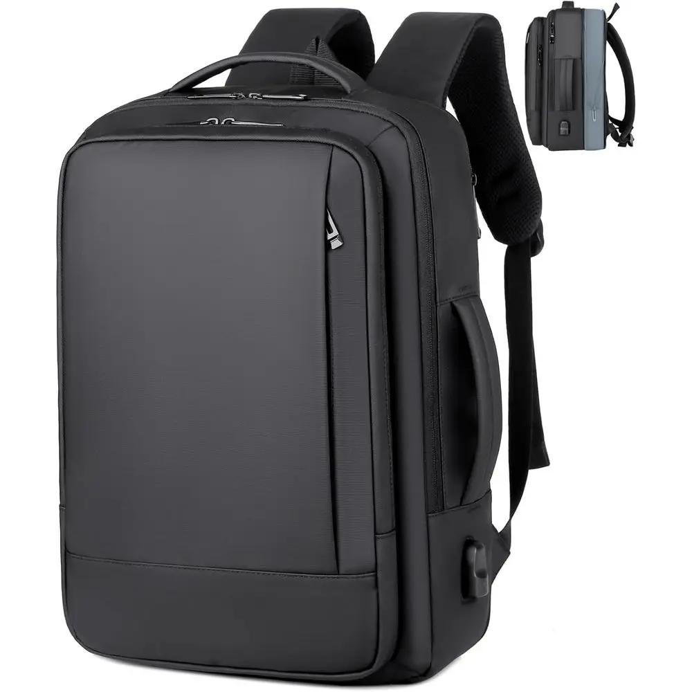 

17/15.6" Businlaptop backpack, PU backpacks, Travel laptop backpack,carry on backpacks, Expandable backpack Men Women (01#Stand,