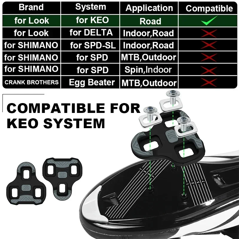 BUCKLOS Road Bicycle Pedals for KEO Cleats Pedal Self-locking Professional Bike Pedals Racing Foot Rest Clip Speed Cycling Parts