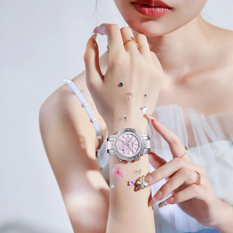 Lady's Watch: Fashionable and Dreamy Butterfly, Luxurious and Versatile Quartz Watch, Waterproof with Diamond-Encrusted