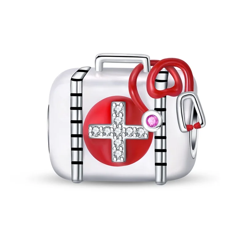 New 925 Sterling Silver Medical Box Charms Bead Fit Original Bracelet DIY Women Engagement Jewelry Gift