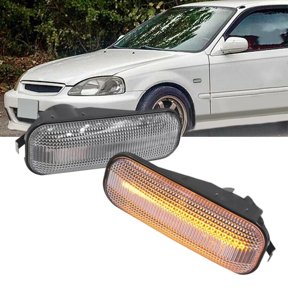 2pcs LED Side Marker Lights Left and Right For Honda Ballade Hatchback Sedan 1995-1999 Civic 2/3/4DR  CR-V 1996-2000 34351SL4003