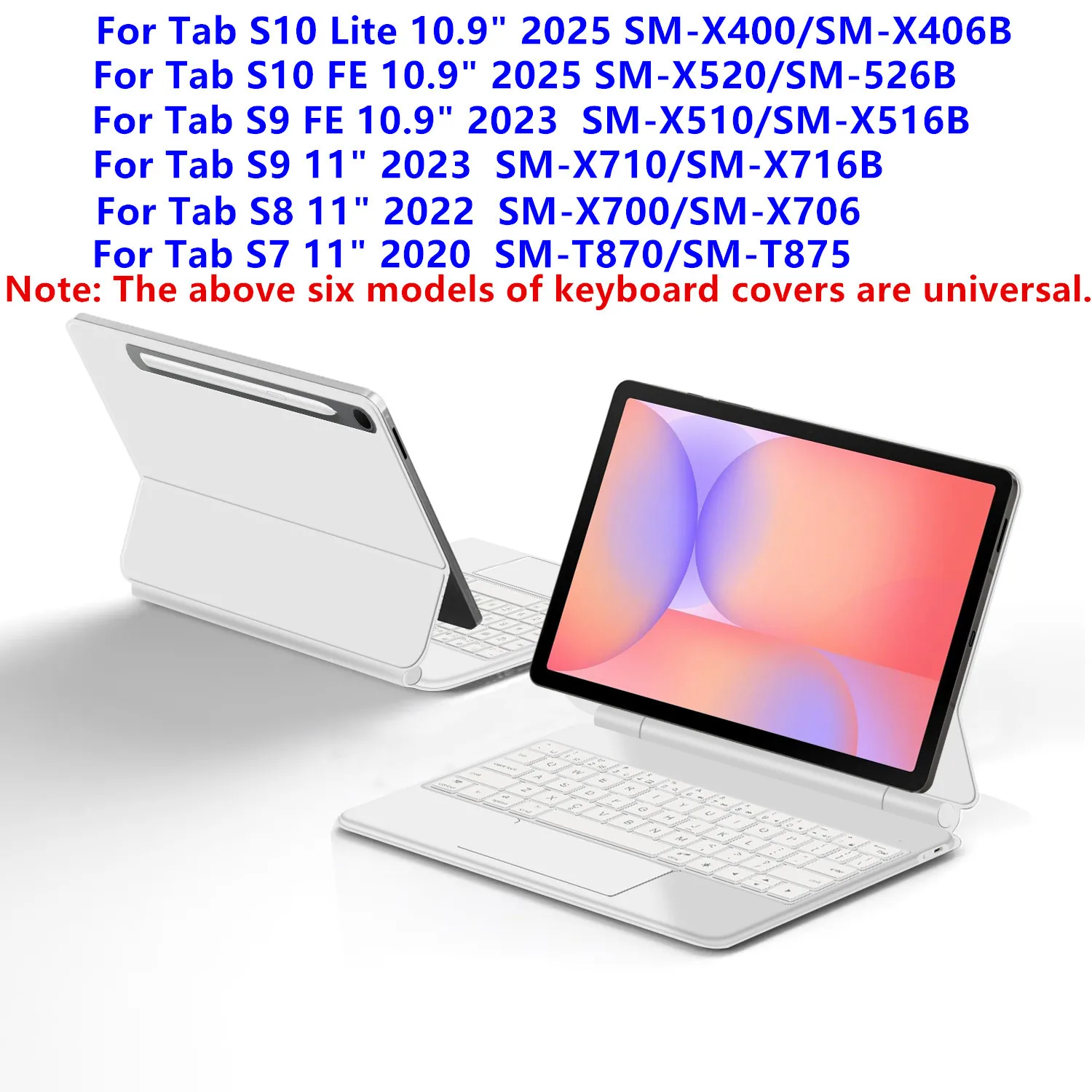 AJIUYU Magic Keyboard For Samsung Galaxy Tab S10 Lite S10 FE S9 FE 10.9