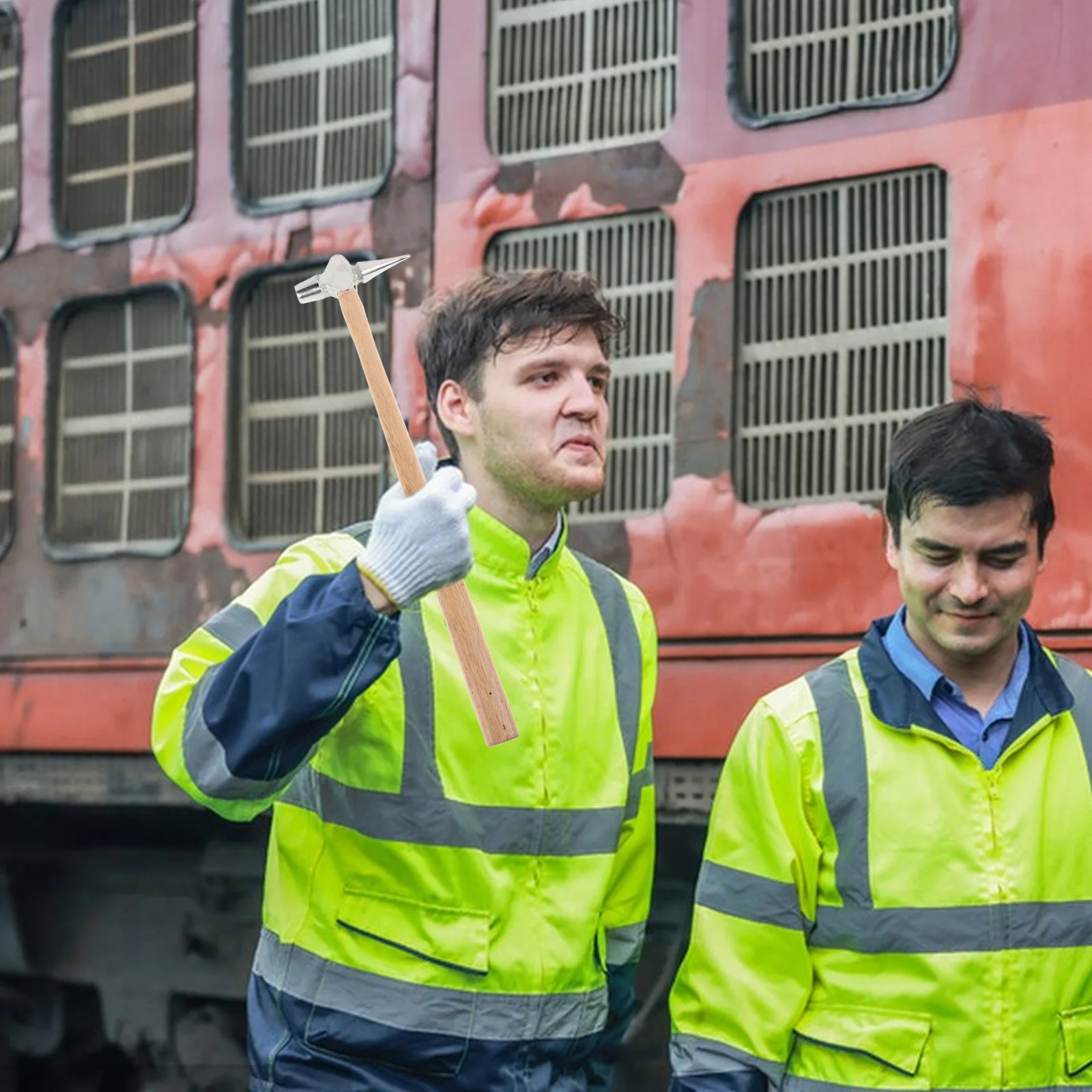 Palu Inspeksi Ringan Tahan Lama Gagang Kayu Baja Untuk Perawatan Lokomotif Kereta Api Kapal Panel Pemukul Pengupas
