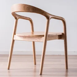 Cadeira de madeira para sala de jantar, Nordic Recliner, Cadeiras de fezes móveis, Poltrona Braço, Mobiliário Varanda