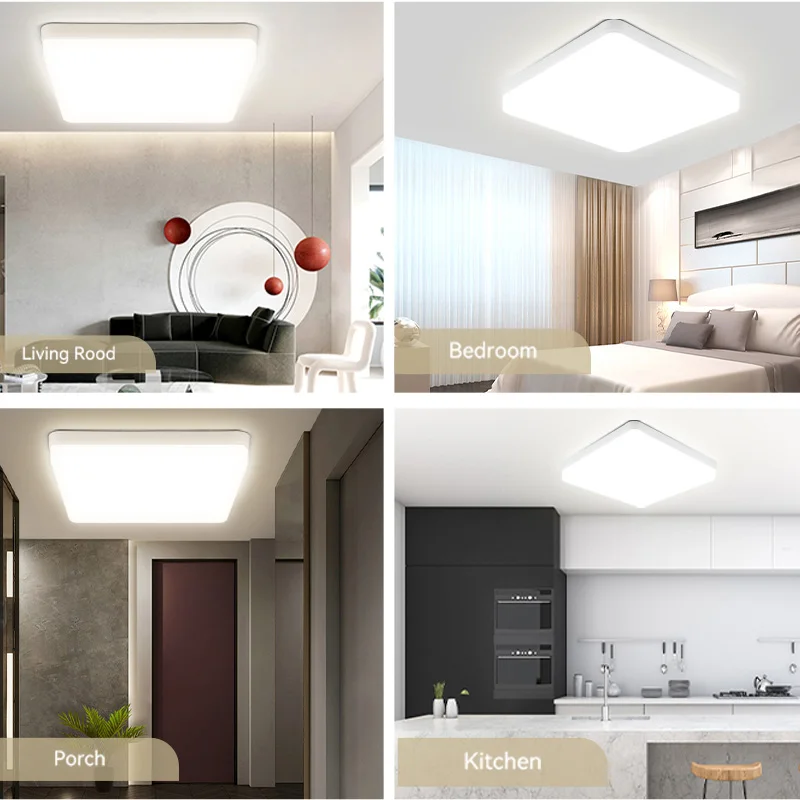 Imagem -06 - Lâmpadas de Teto Quadradas Redondas 15w 20 w 30 w 40 w 50 w Painel de Luz de Teto 220 v Cozinha Montagem em Superfície Led Lâmpada de Teto Interior Casa Luminária para Quarto Sala de Estar