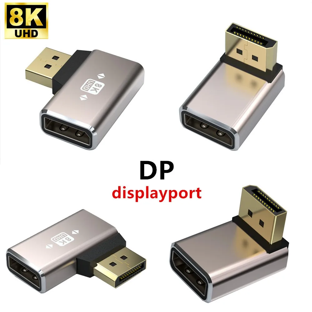 8K DisplayPort Coupler DP 1.4 Male to Female Connector DP 1.4V Extension Adapter, Supports 8K@60Hz,4K@144Hz,4K@60Hz,4K@30Hz