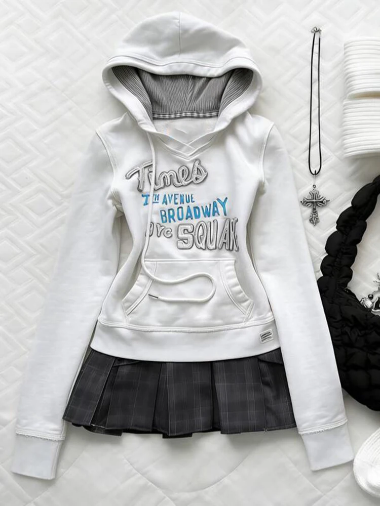 

Gothic Rose Original Autumn Winter ey Letter Print Hoodie Versatile Casual Long Sve Women's T-irt Comfortable Fit Cott...