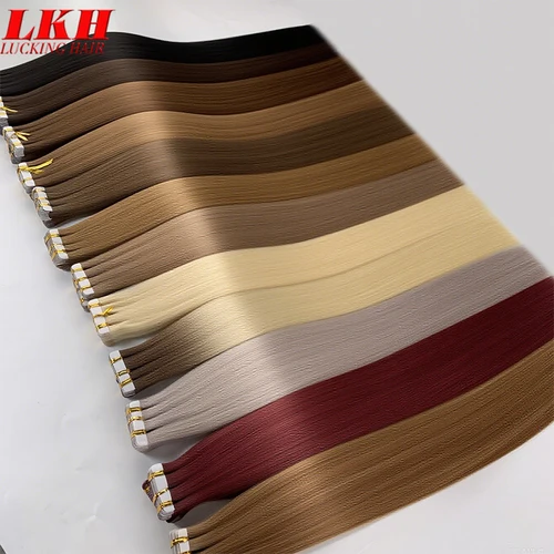 Imagen 2 del producto Cinta al por mayor europea de doble estiramiento en extensiones Cinta Remy alineada con cutícula invisible en extensiones de cabello 100% cabello humano
