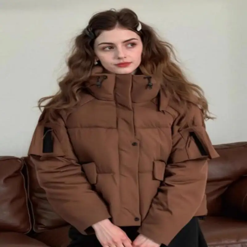 

Kawaii модные топы для девочек, студенческая повседневная женская одежда с героями мультфильмов, новая зимняя модная теплая хлопковая куртка в корейском стиле, женская 2025