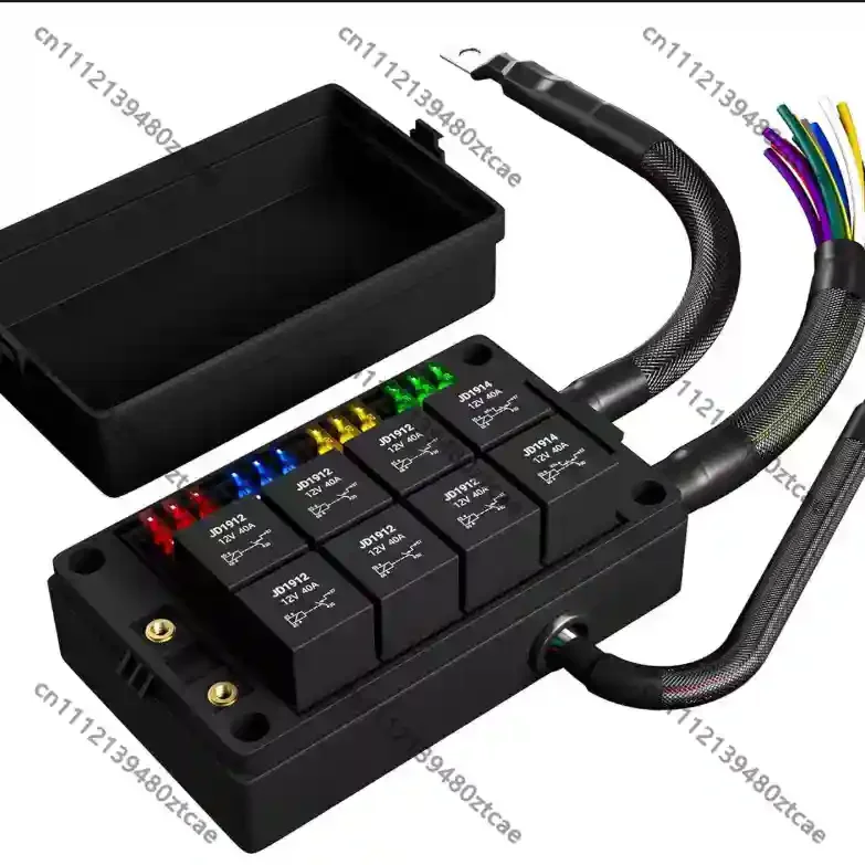 12V 24V 8+12 Way Pre-wired Relay Fuse Box Dustproof Relay Fuse Distribution Panel For Automotive