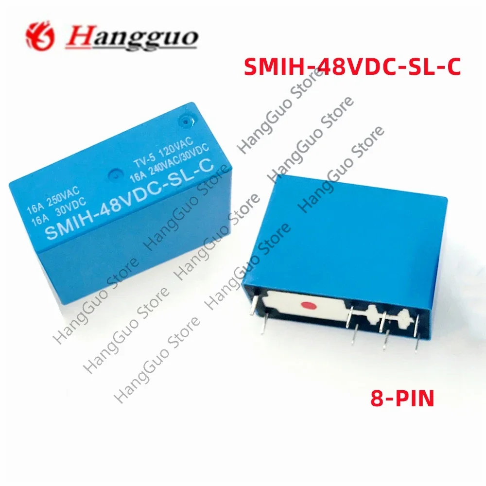 5PCS/Lot SMIH-48VDC-SL-C SMIH-48V-SL-C SMIH-DC48V-SL-C 8-PINS 16A 48VDC Power Relay