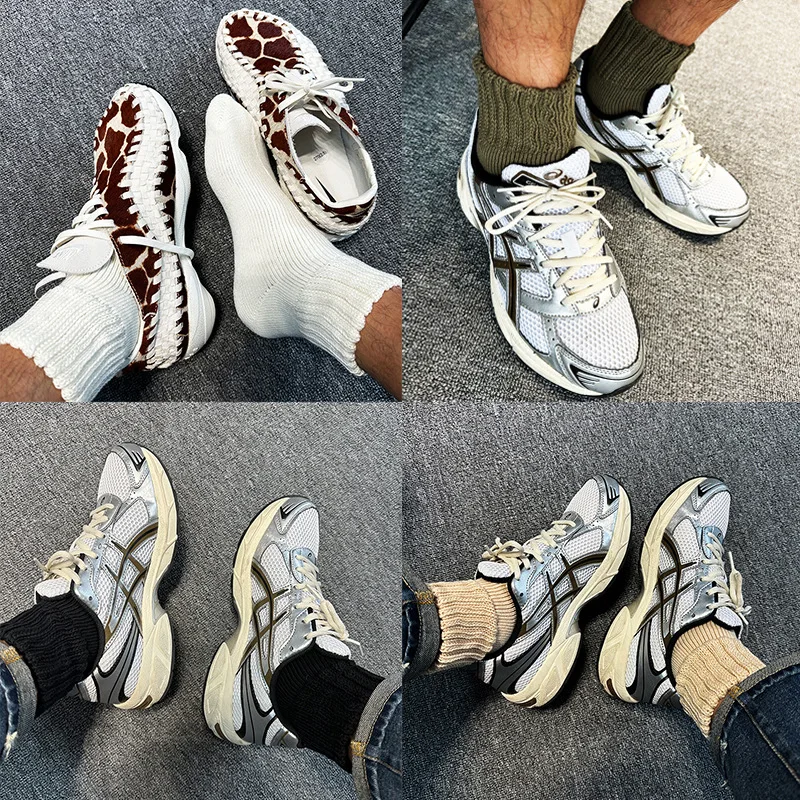 Vintage Men's Casual Mid Calf Socks Cotton Thickened Towel Bottom Socks Japanese Breathable Warm women Home Sports Socks
