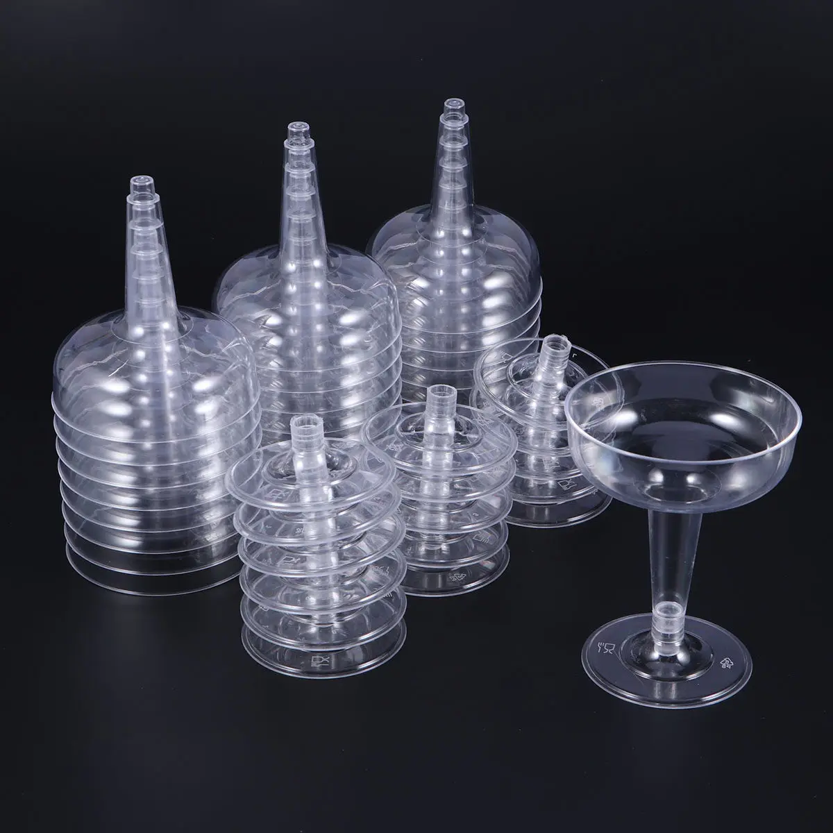 20 Stück Einweg-Plastikbecher, einzigartiger Trinkkelch für Wein, Kaffee, Partyzubehör, stilvolles Design, sichere Verwendung