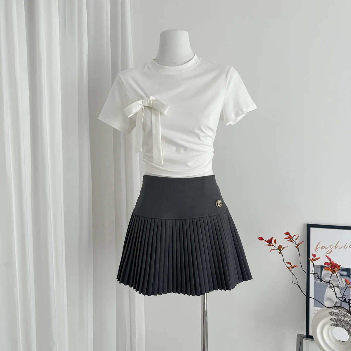 스커트 여성 모직 격자 무늬 타탄 학술 미니멀리스트 가을 겨울 두꺼운 따뜻한 전문 성숙한 레이디 직장 사무실