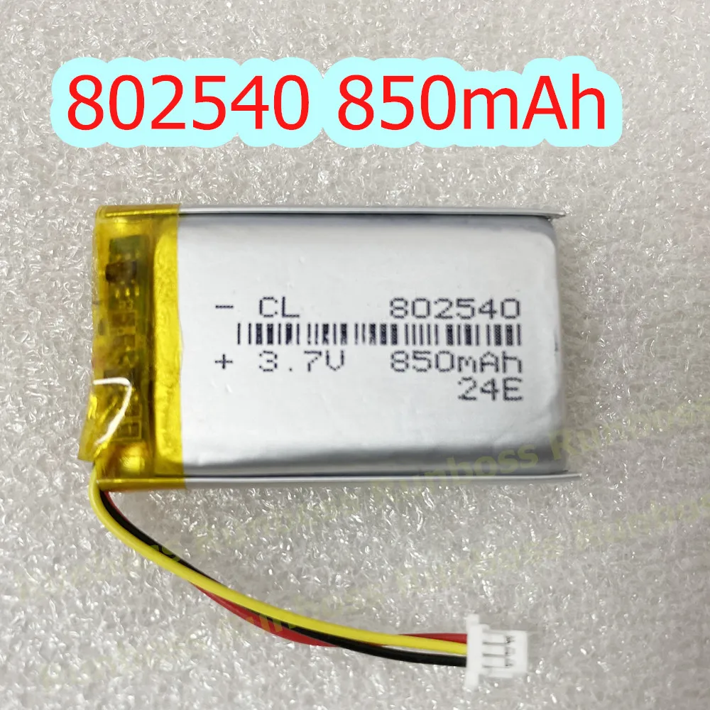 1-4 szt. 3.7V 850mAh 3-przewodowy termistor i bateria LiPo 802540 JST 3Pin złącze 1.0mm do kamery samochodowej GPS rejestrator jazdy DashCam