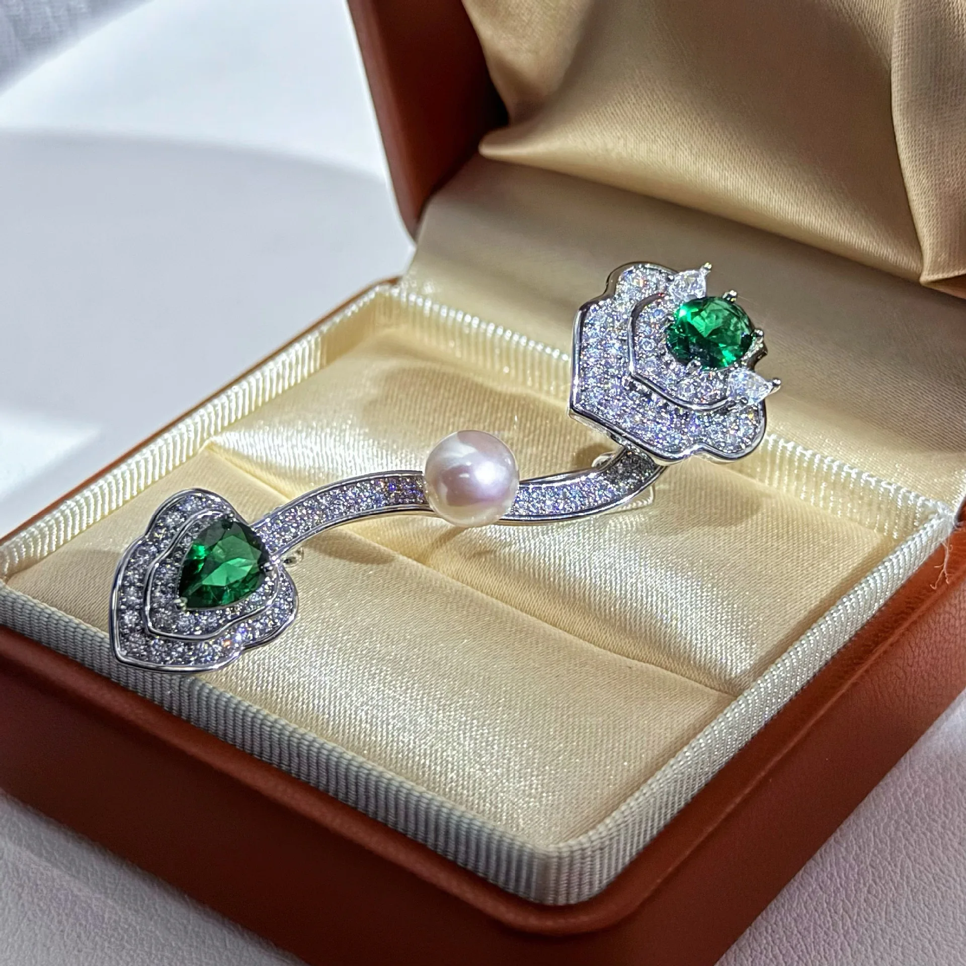 New Chinese style China-Chic Ruyi natural pearl brooch high-grade pin brooch festival gift AAA 7-8mm