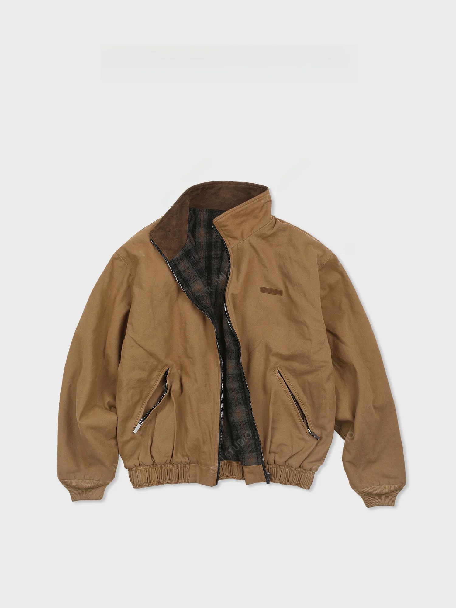 

Женское кожаное пальто премиум-класса Romi Studio с воротником из овчины, в клетку, с цветовыми блоками, модель RSWY53