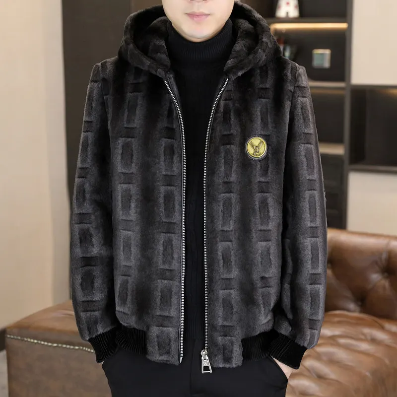 

Мужская ор-шляпа Шерстяная куртка Осень-зима Тепло Воротник из искусственного меха Застежка-молния Подставка подходит Faion Urban Sle Полиэстер ...