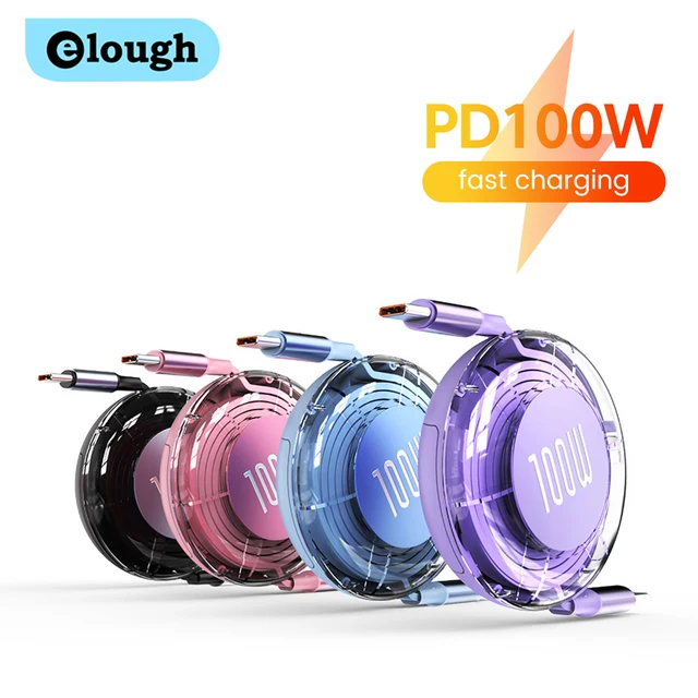 Wysuwany kabel PD 100 W USB typu C do szybkiego ładowania typu C na USB typu C do tabletu iphone 15 Huawei Laptop
