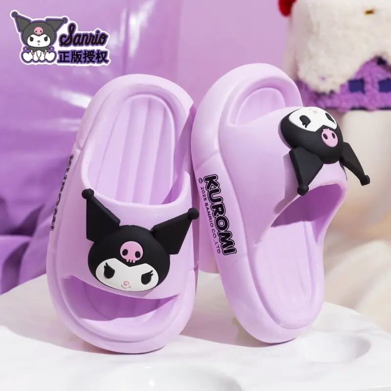 

Sanrio Kuromi Hello Kitty Slide Slippers Soft Sole Non Slip Summer For Indoor Bathroom Shower Outdoor Daily Wear