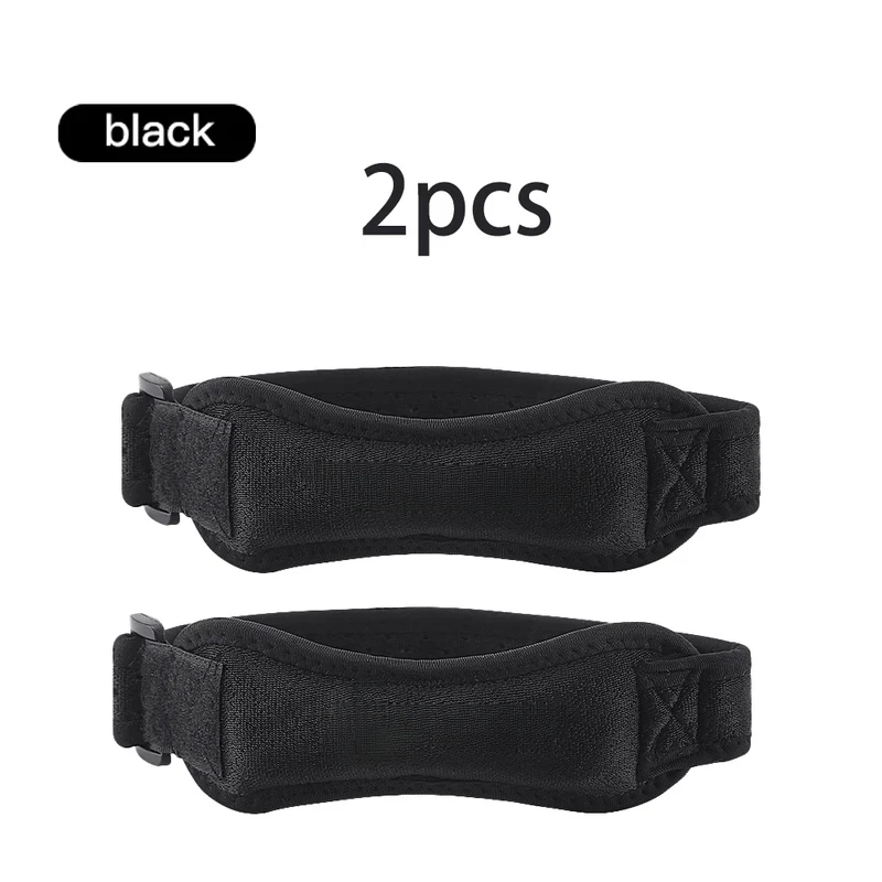 2PC Knee Patellar Tendon Support Strap, Adjustable Shock Absorption Compression Knee Brace for Basketball