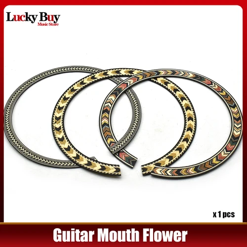 Guitarra acústica tilo Soundhole Roseta incrustación patrón de hueso de pescado piezas de proyecto de cuerpo de guitarra
