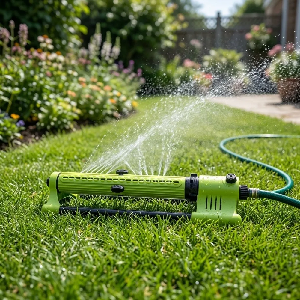 18 Hole Sprinkler Green Oscillating Sprinkler Precision Nozzles Uniform Water Distribution For Garden Watering