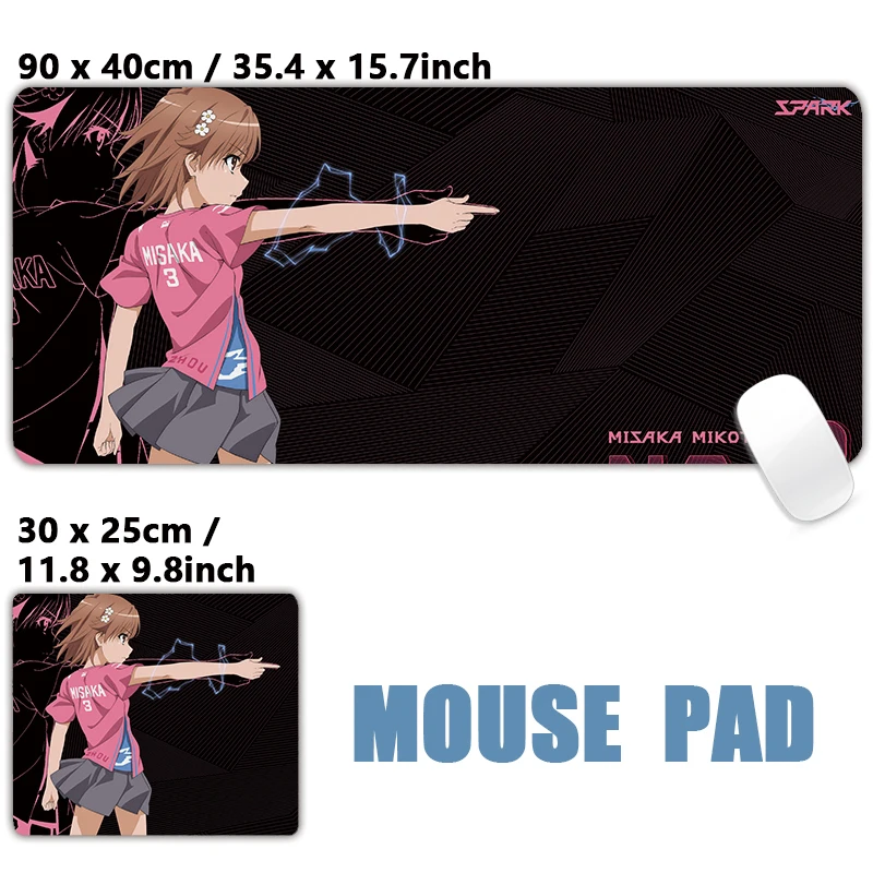Японский аниме для девочек Misaka Mikoto Kawaii, милый крутой коврик для мыши, компьютерный коврик, настольный коврик для клавиатуры, большой коврик для мыши XXL