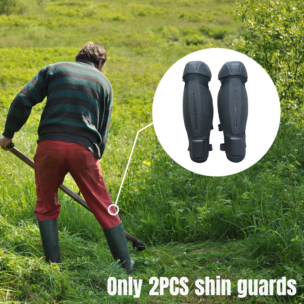 Protector de espinillera DE SEGURIDAD transpirable para jardín, polaina de recorte cómoda y práctica, antiabrasión, color negro, 2 piezas