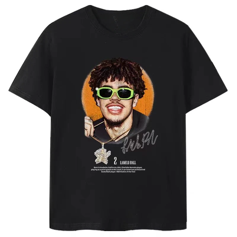 

Мужская повседневная футболка с короткими рукавами и принтом American Timberwolves Edwards Flying с большой головой и баскетбольной звездой