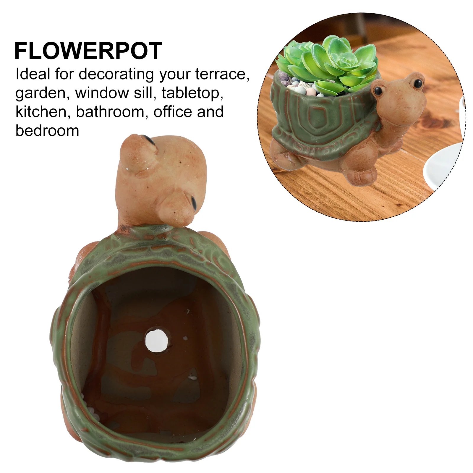 

2Pcs Rustic Ceramic Succulent Pot Cactus Plant Planter Animal Style Small Flower Pot for Home Office Table Decor