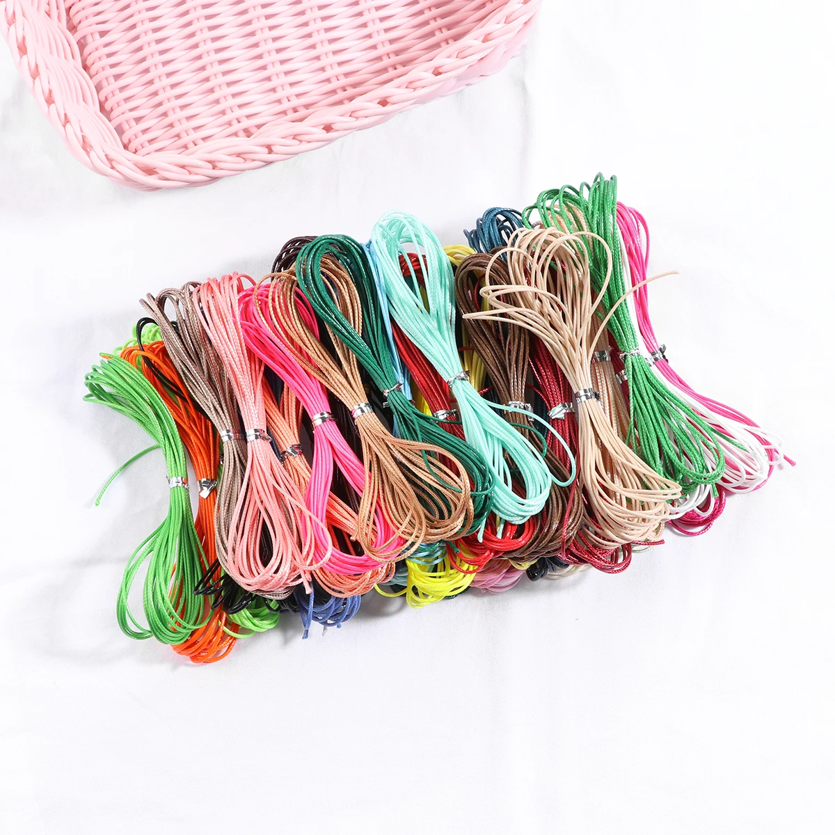 

23pcs H woven Rope DIY Necklace Jewelry Making Bracelet Cord Hanging Craft Supplies Mixed Colors Firm Braided Accessories
