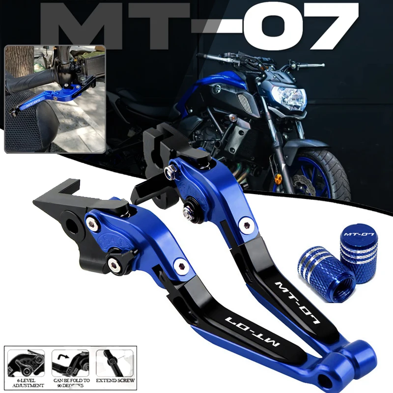 For Yamaha MT-07 FZ-07 MT 07 FZ07 MT07 FZ 07 2014-2025 Motorcycle CNC Adjustable Folding Extendable Brake Clutch Levers Handle