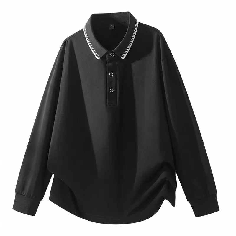 Übergrößen Herren Langarm Poloshirts Herbst Winter Polos 5XL 6XL 7XL 100-175kg Lose Übergroße Oberteile Große Größen Herrenbekleidung 3XL – Detail 7
