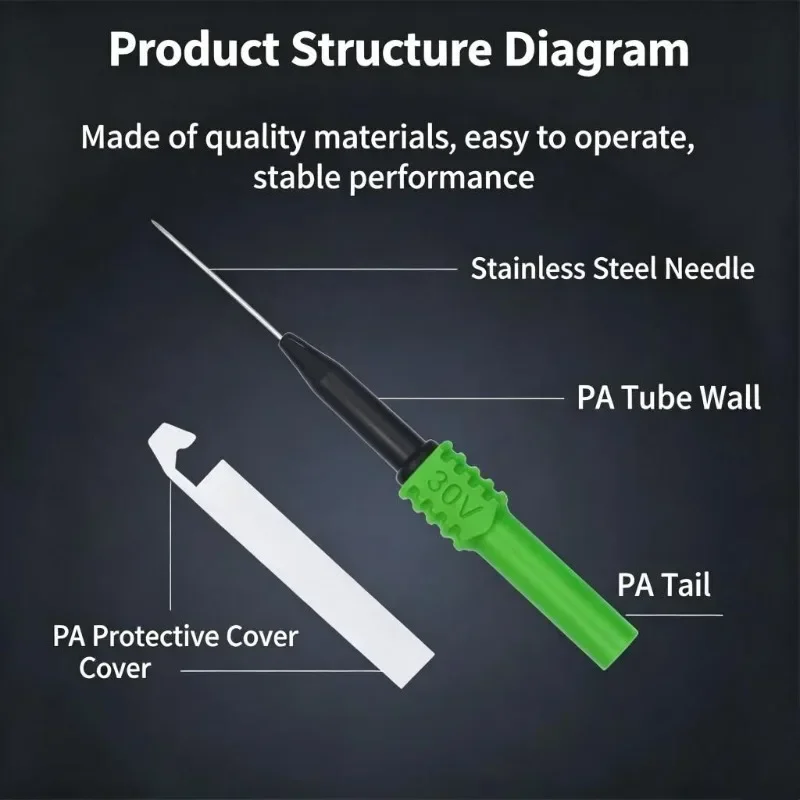 Insulation Wire Piercing Tester Needle Tip Repair Tools Multimeter Test Pin Probe Diagnostic Tool Without Breaking Wires 5pcs