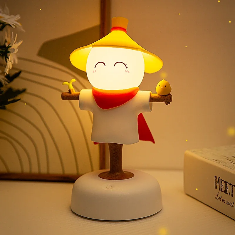 Scarecrow Night Light Table Lamp Baby Feeding Soft Light Eye Protection Children's Room Sleeping Charging Bedroom Bedside Decor