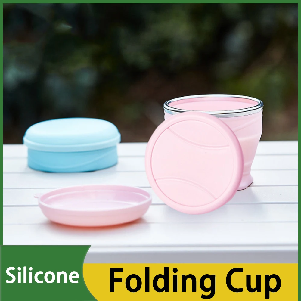1Pcs 180ml Silicone Collapsible Cup Foldable Portable Travel Water Mug Heat Resistant for Camping Outdoor Drink Tooth Brushing